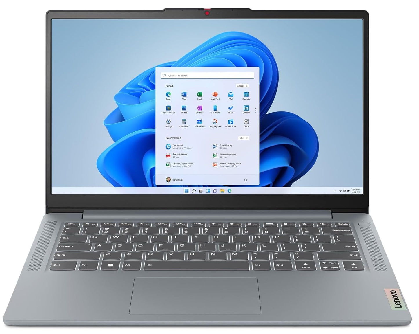 Lenovo IdeaPad Slim 3, Intel Core i5-12450H, 12th Gen, 16GB RAM, 512GB SSD, FHD, 14"/35.5cm, Windows 11, MS Office Home 2024, Grey, 1.37Kg, 83EQ0072IN, Alexa Built-in, 3 mon. Game Pass Laptop