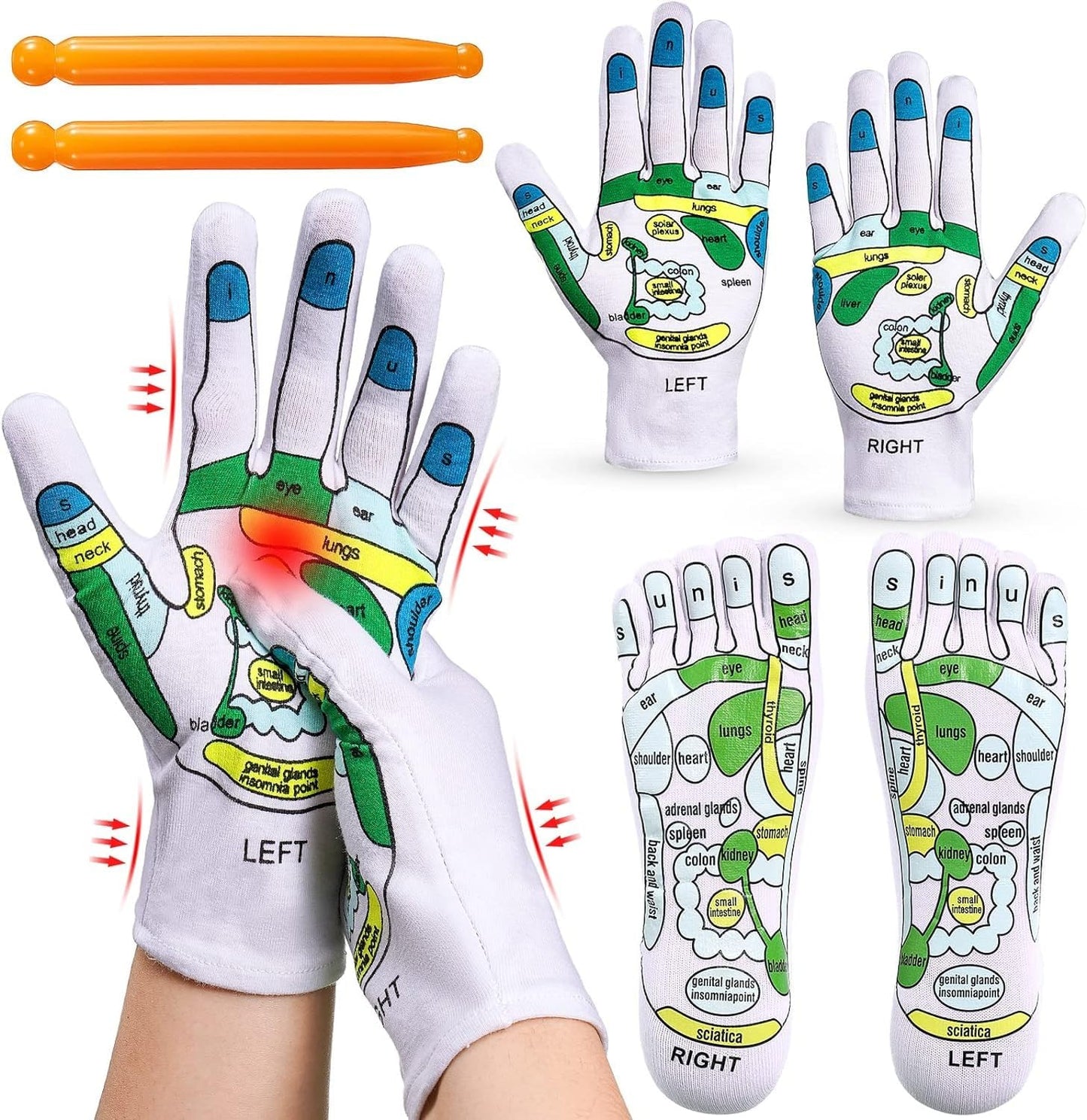 UB™ Acupressure Reflexology Socks and Gloves Tool Set