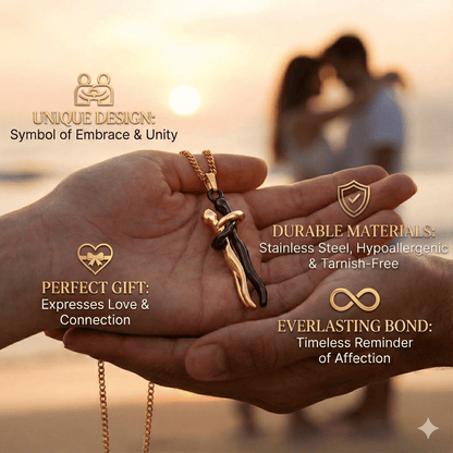 Hug Couple Pendant with Chain - A Symbol of Love and Togetherness