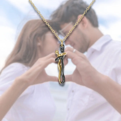 Hug Couple Pendant with Chain - A Symbol of Love and Togetherness